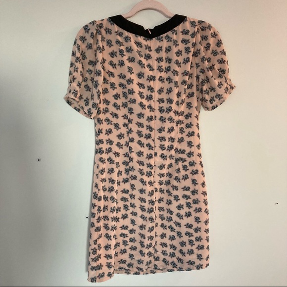Retro Pink Cat Print Dress With Bow - Picture 2 of 3